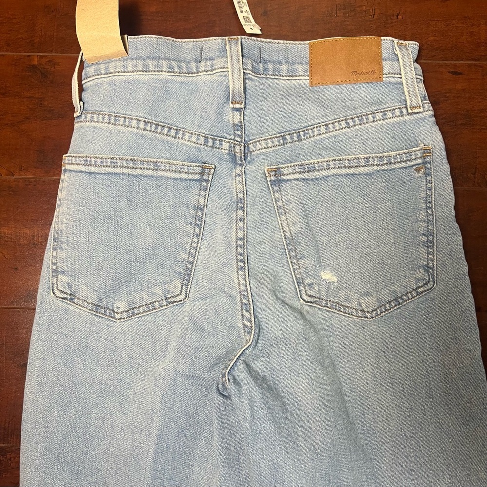 MADEWELL Denim The Perfect Vintage Straight Jean Danby Wash Knee Rip Edition 24 - Picture 7 of 12